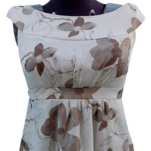 CYNTHIA STEFFE Floral Ivory Silk Dress Top 6 New